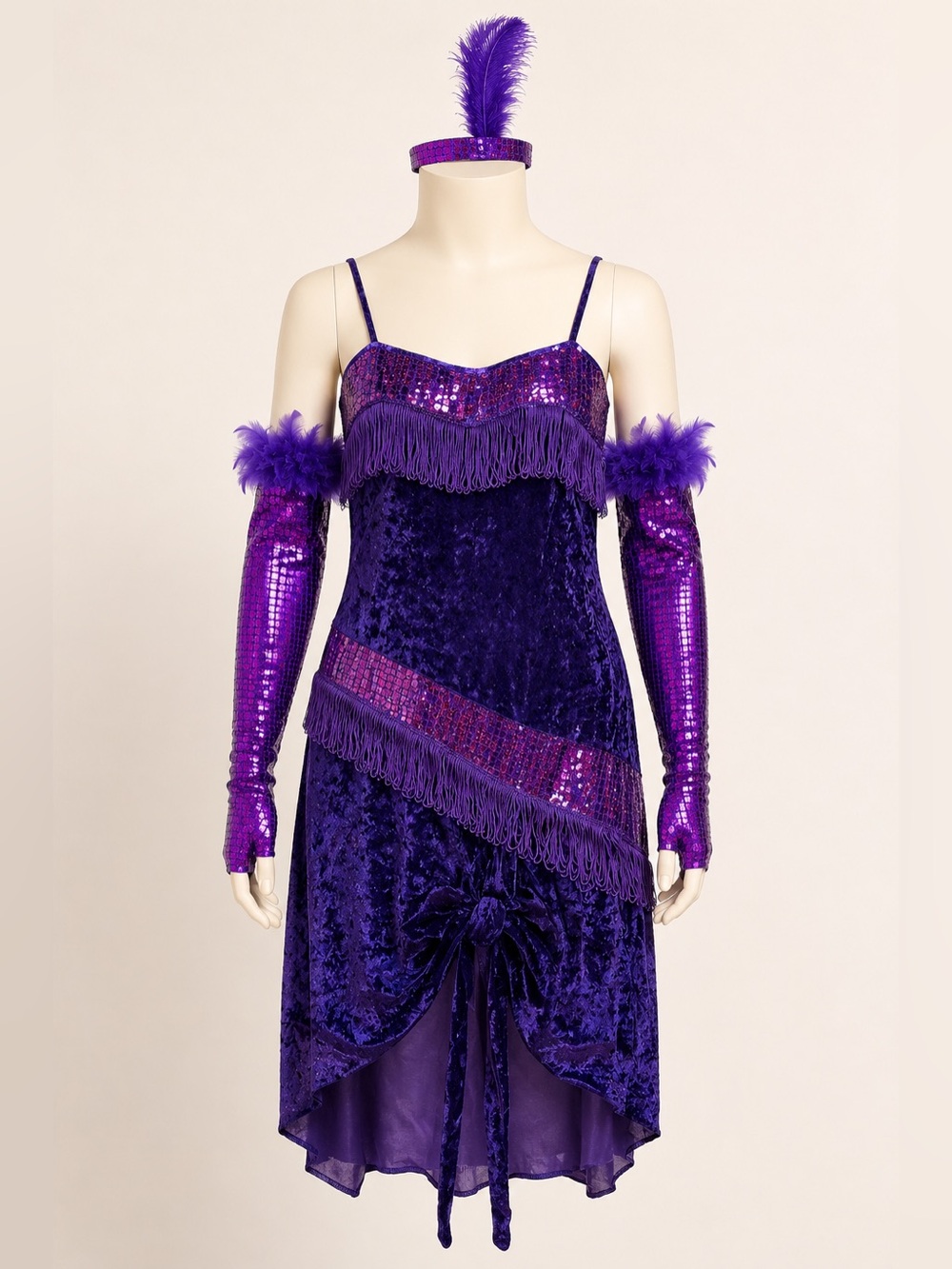 Vintage Rubie’s Fabulous Flapper Costume Purple Velvet Complete Set